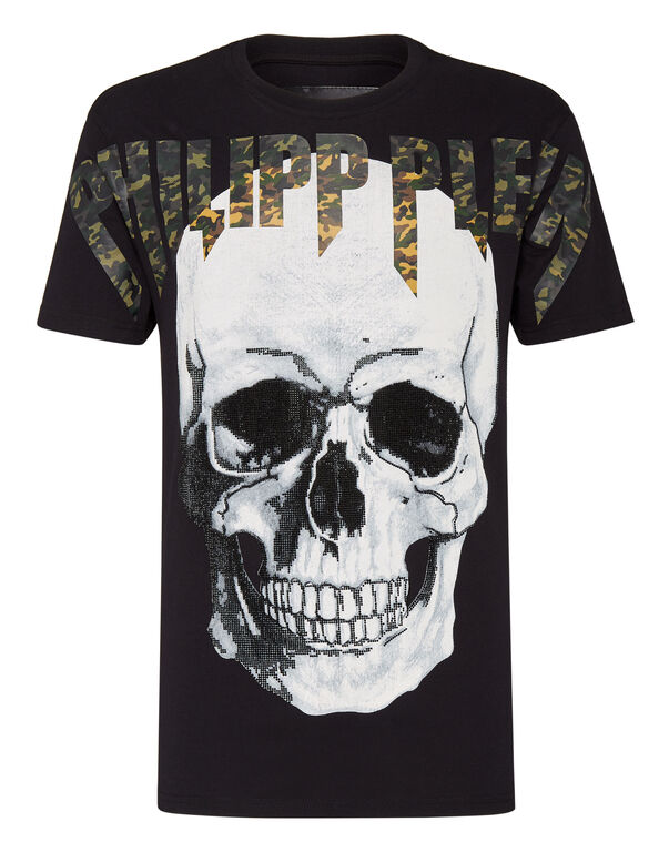 T-shirt Round Neck SS Skull strass