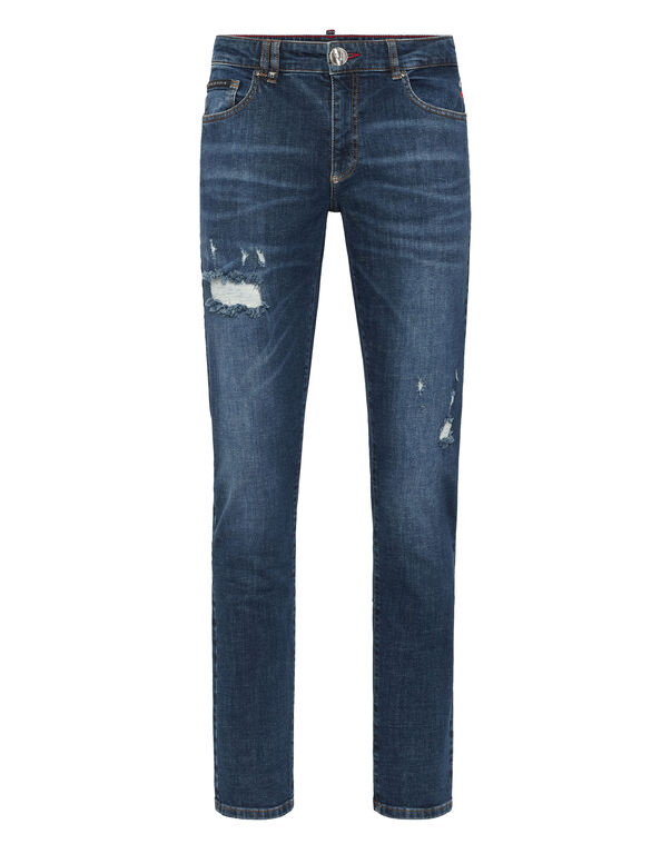 Destroyed Super Straight Cut Jeans Destroyed Super Straight Cut Jeans