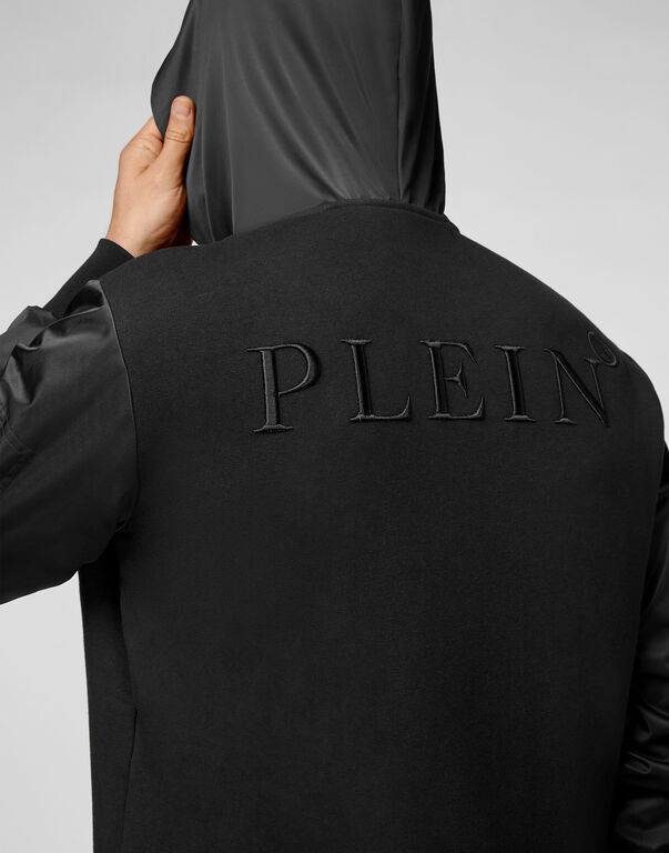 Hoodie Sweatjacket Nylon inserts Iconic Plein