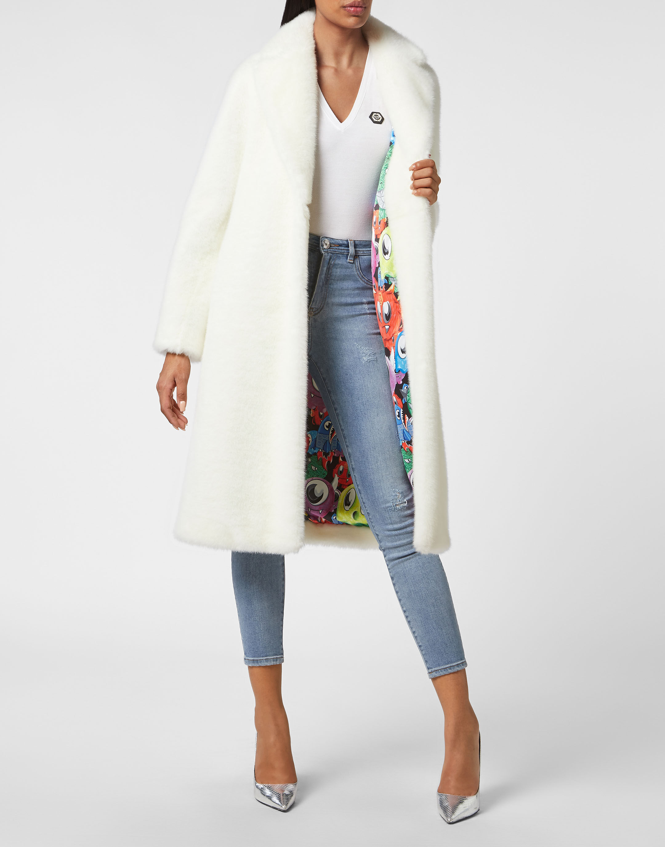 Eco fur Long Coat Monsters | Philipp Plein Outlet