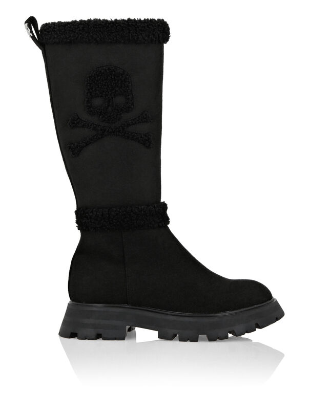 Mid-Flat Boots Skull&Bones