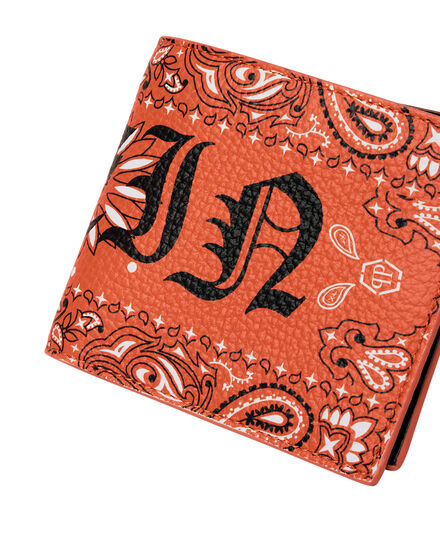 Leather French wallet Paisley Gothic Plein