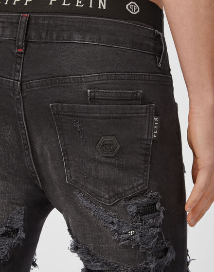 Denim Slim Fit with Metal mesh