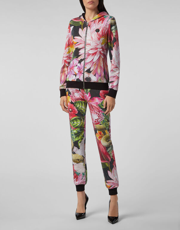 Hoodie Sweatjacket Flowers