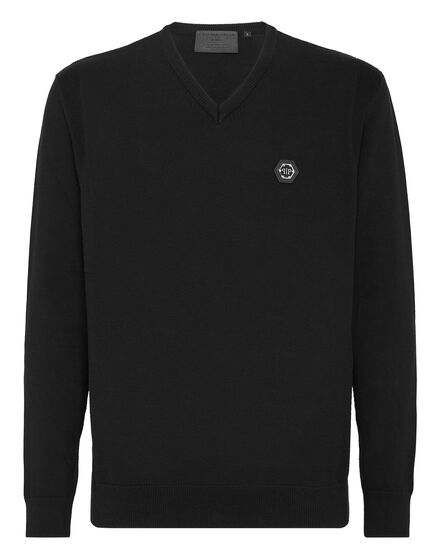 Cotton Pullover V-Neck LS
