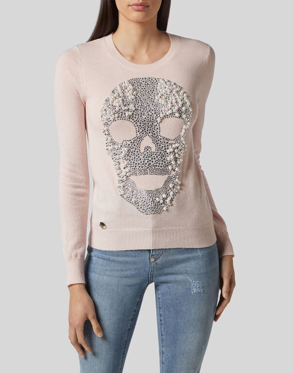 Pullover Round Neck LS Skull
