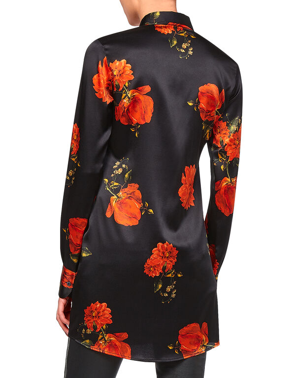 Shirt "Black And Roses" - Slim Fit