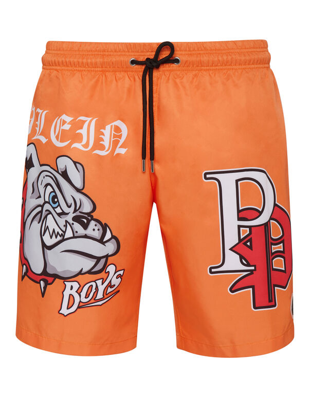 Jogging Shorts with Bulldog Print