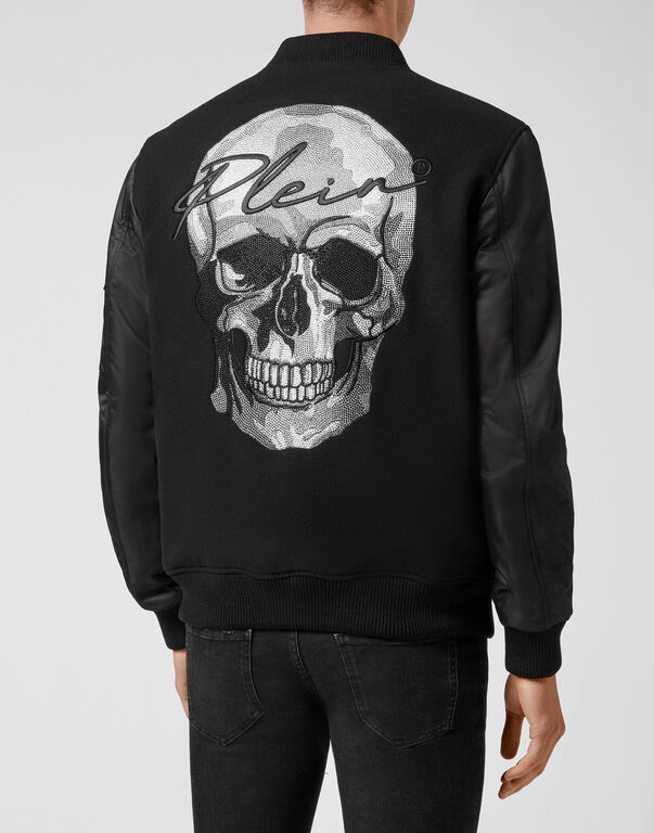 Bomber with nylon sleeves Skull