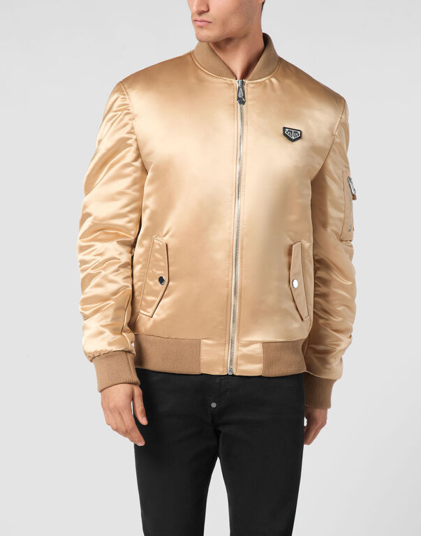 Satin Top Gun Bomber LS Gothic Plein
