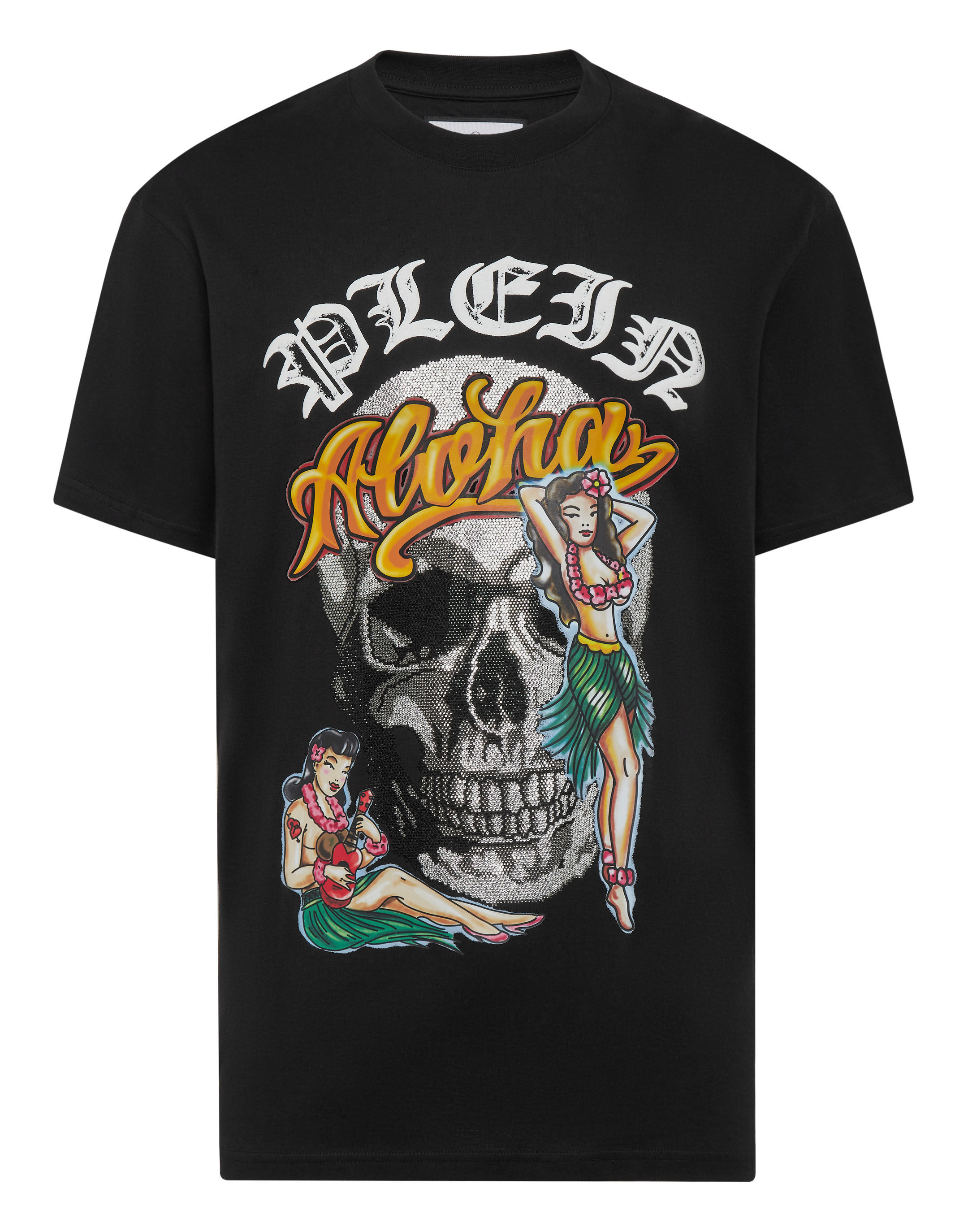 Tシャツ・カットソー Philipp Plein SACC MTK6077 PJY002N ROUND NECK HAWAII T-shirt SACC-MTK6077-PJY002N_01_m.jpg