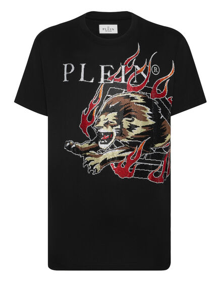 T-shirt Round Neck SS with crystals Lion Circus