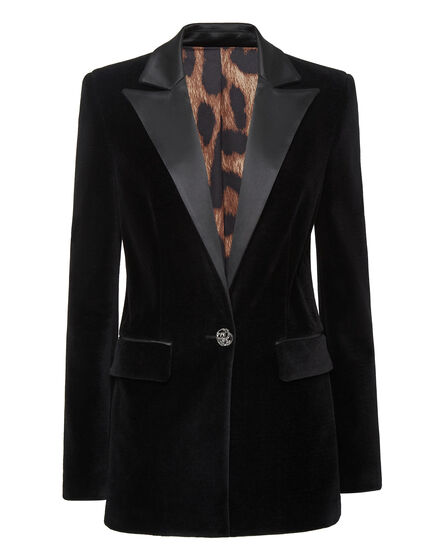 Velvet Blazer Crystal Skull