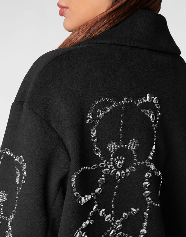 Wool Cloth Oversize Coat Castoni Teddy Bear