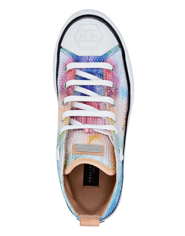 Satin Hi-Top Sneakers Tie dye