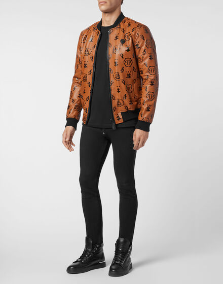 Leather Bomber print Monogram