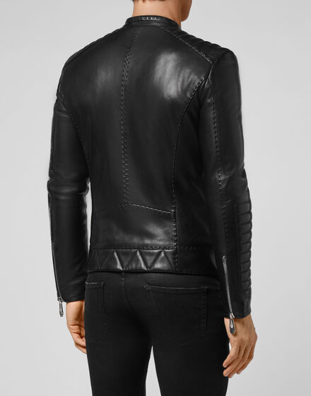 Lambskin handstitched Moto Jacket Iconic Plein