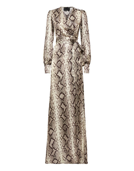 Python Silk Print Long Dress