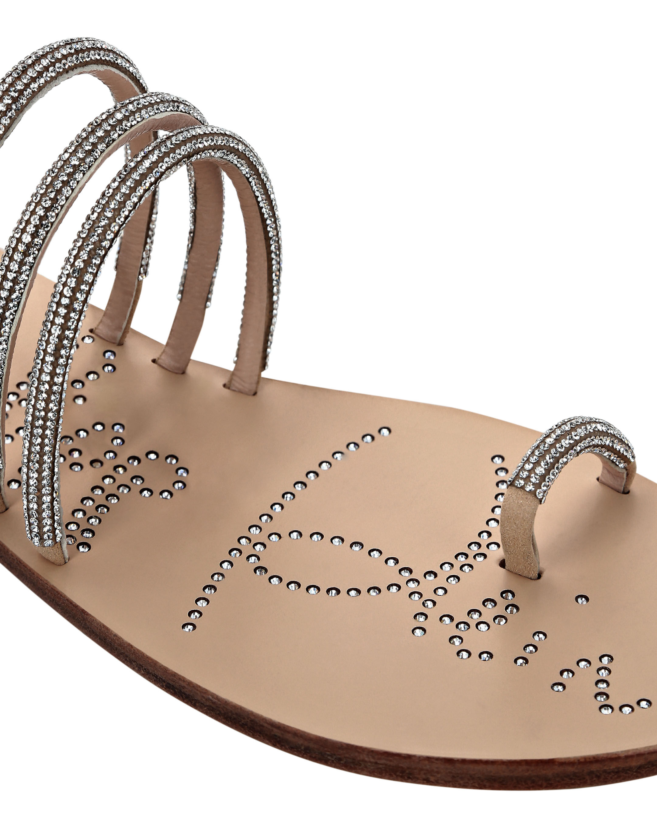 Suede sandals flat top