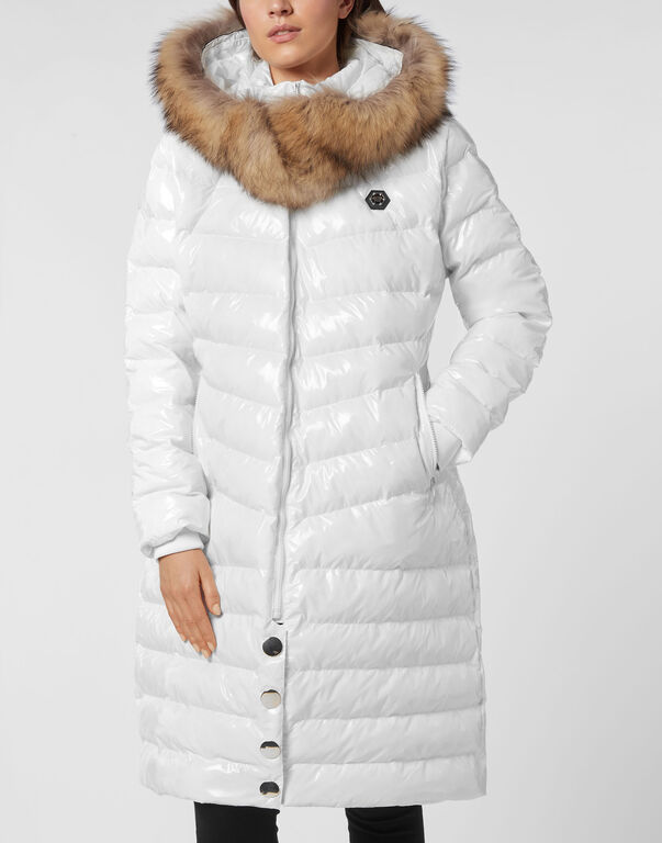 Nylon Long Down Jacket