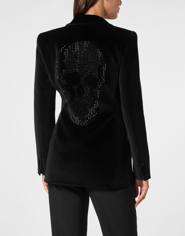 Velvet Blazer Skull strass