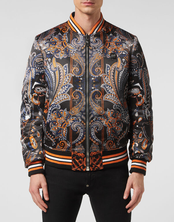 Silk Satin Bomber Paisley Foulard Silk Satin Bomber Paisley Foulard