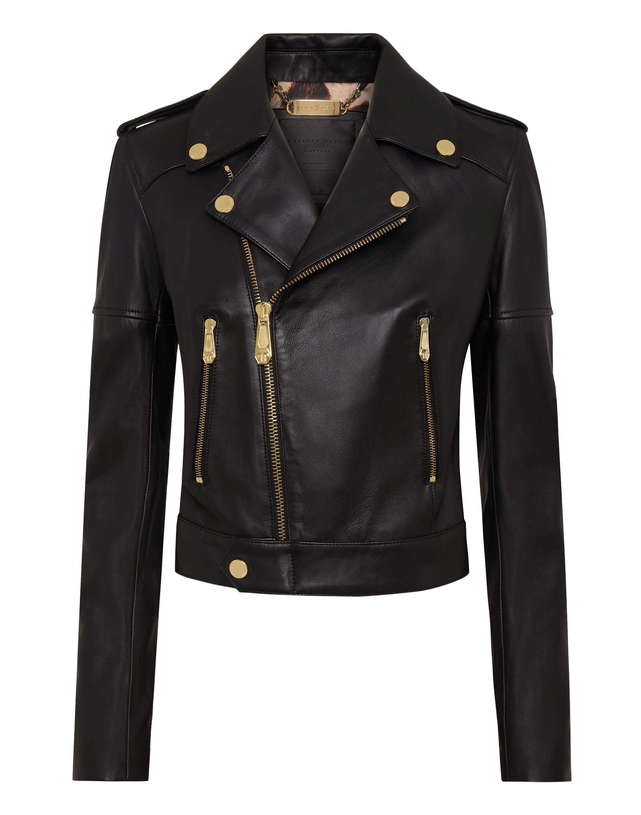 Leather Biker Jacket Philipp Plein Outlet
