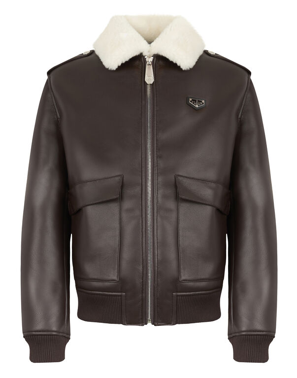 Eco Shearling Aviator Jacket