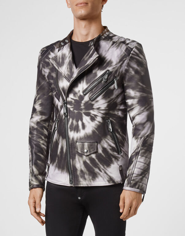 Leather Biker Tie dye