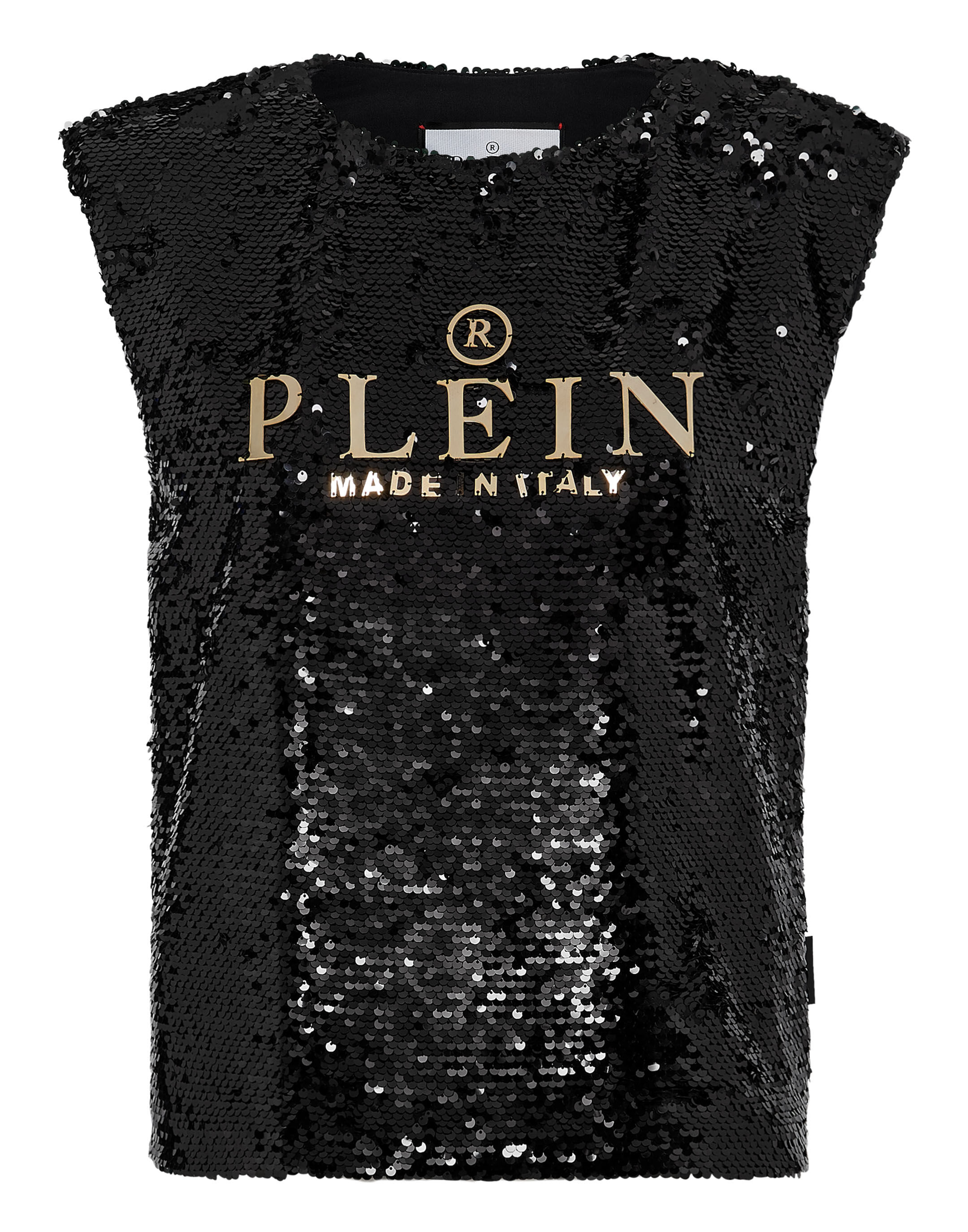 Tank Top Padded Shoulder with Crystals Philipp Plein Outlet