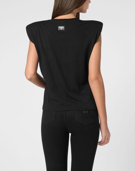 Tank Top Round Neck Piercing With Padded Shoulder Tank Top Round Neck Piercing With Padded Shoulder