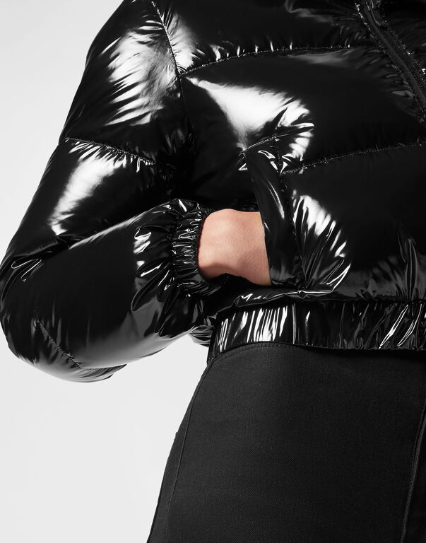 Cropped Nylon Down Jacket