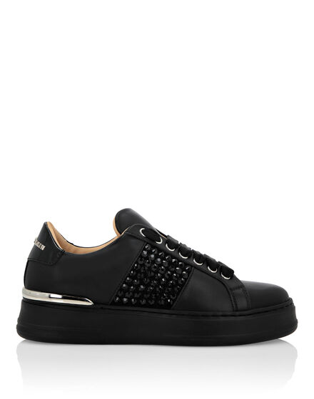 Mix Leather Lo-Top Sneakers Crystal