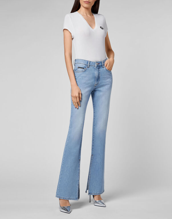 Denim Trousers Flare Fit Iconic Plein