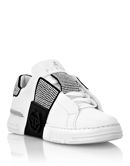 LO-TOP SNEAKERS PHANTOM KICK$ LEATHER HEXAGON WITH Crystals