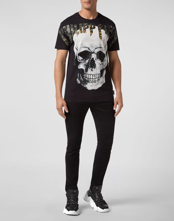 T-shirt Round Neck SS Skull strass