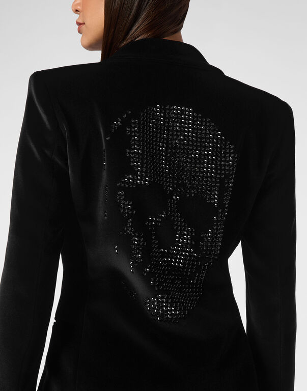 Velvet Blazer Skull strass