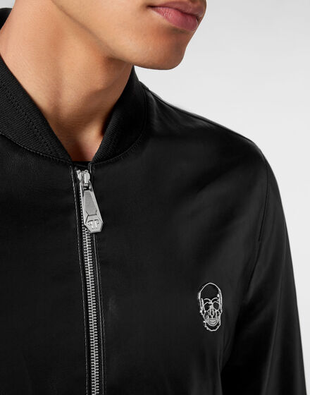 Leather Bomber Skull