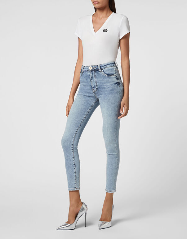 Denim Skinny Trouser  Skull