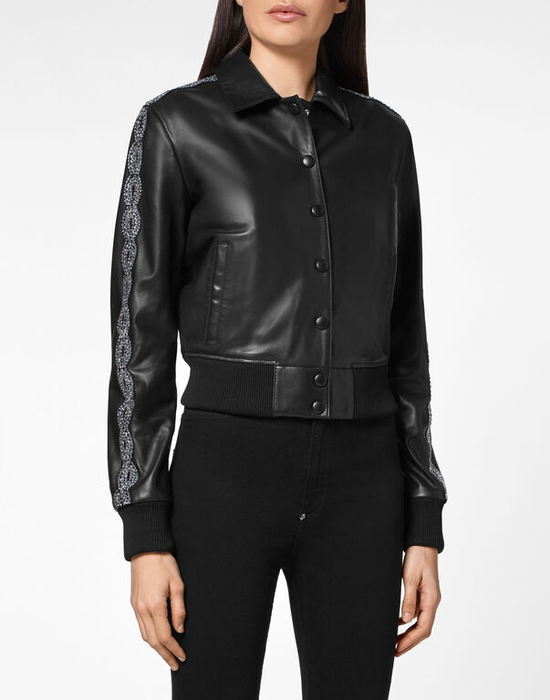 Leather Bomber  Crystal Cable