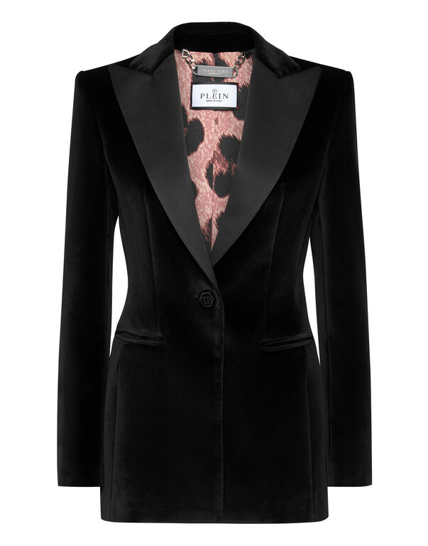 Velvet Blazer Skull strass