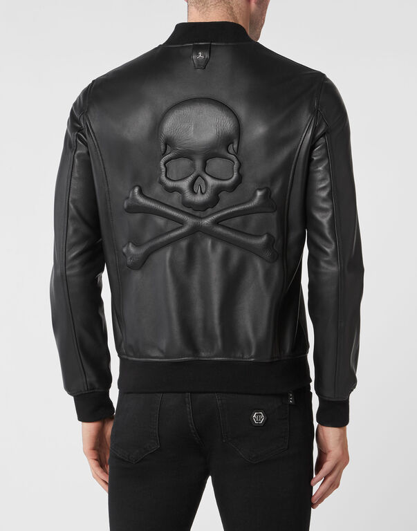 Leather Bomber Skull