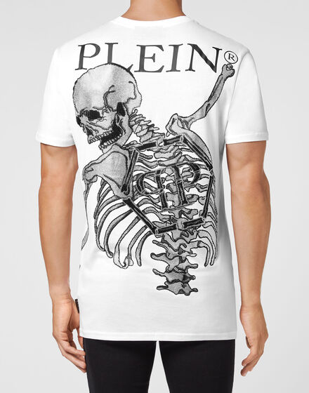 T-shirt Round Neck SS Skeleton with Crystals