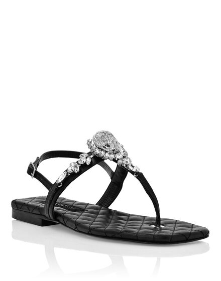 Flat Nappa Sandals Crystal
