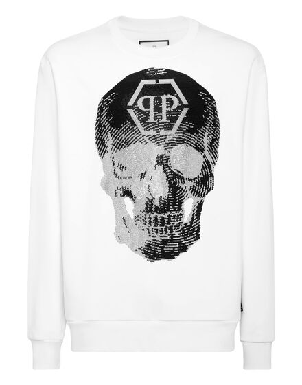 Sweatshirt Roundneck Skull with Crystals