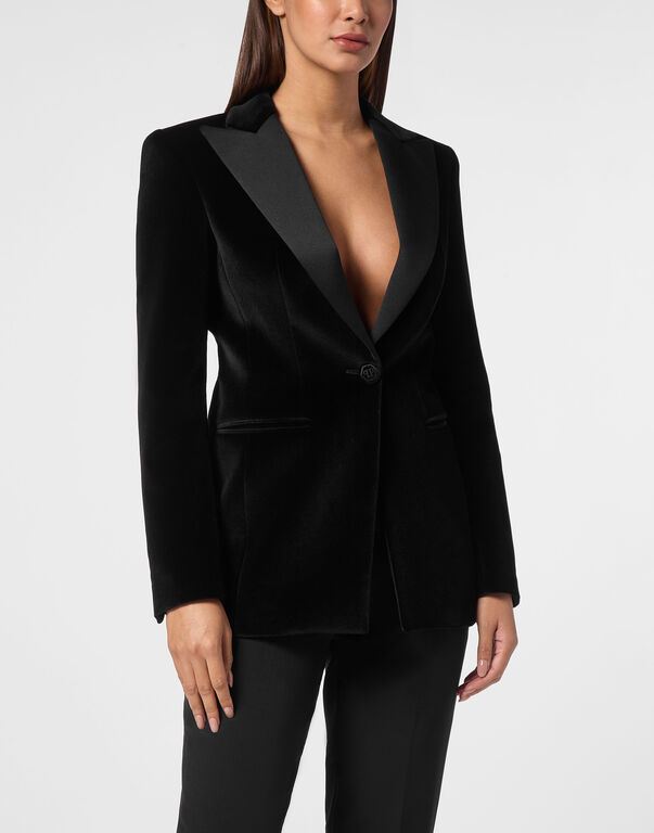 Velvet Blazer Skull strass