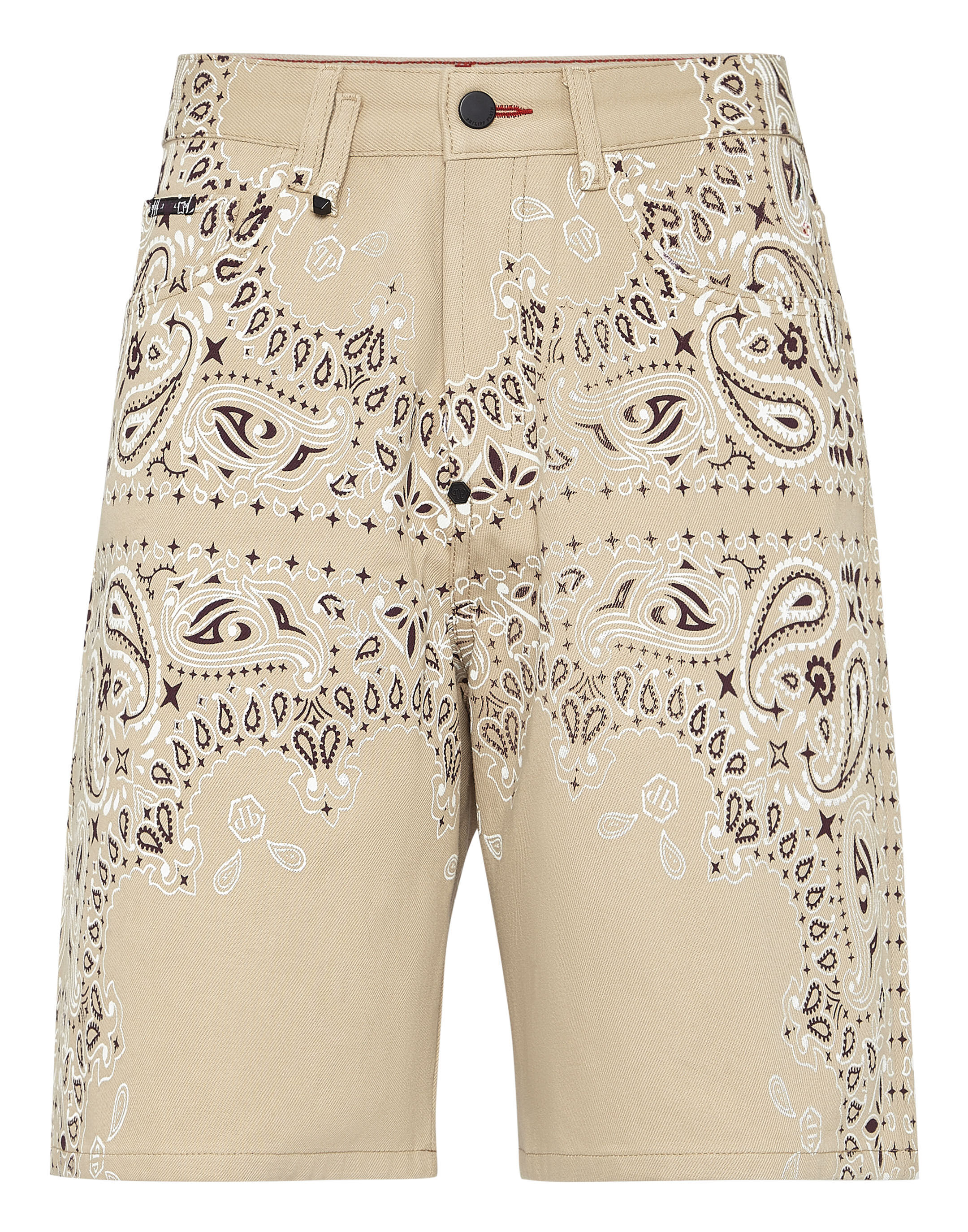Denim Shorts Paisley Bandana Philipp Plein Outlet