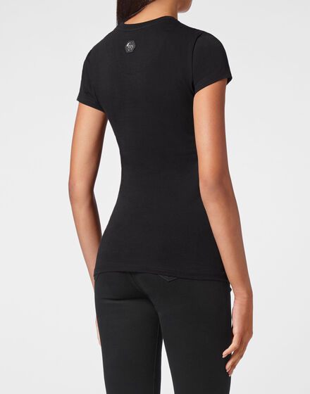 T-shirt Round Neck SS Sexy Pure Fit  with Crystals