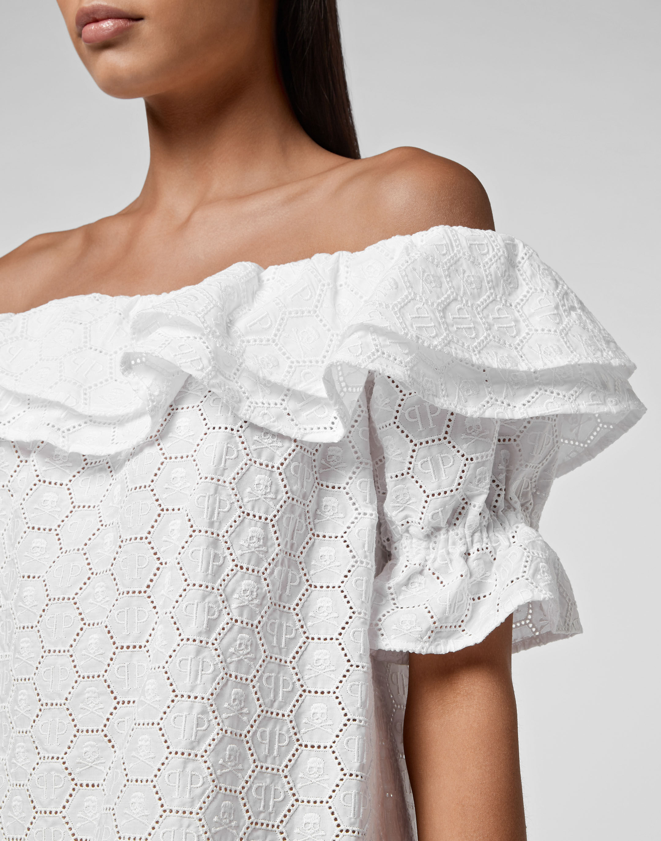 Sangallo Short Dress Lace Philipp Plein Outlet