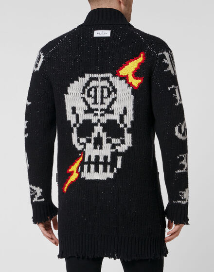 Cardigan Long Skull and Plein Cardigan Long Skull and Plein